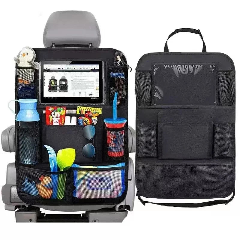 2-Pack Car Backseat Organizer with Tablet Holder – Waterproof, Universal Fit, Multi-Pocket Storage for Kids & Travel