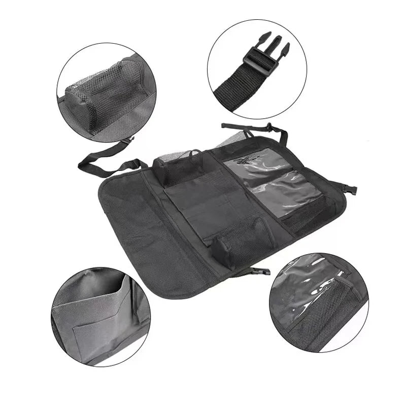 2-Pack Car Backseat Organizer with Tablet Holder – Waterproof, Universal Fit, Multi-Pocket Storage for Kids & Travel